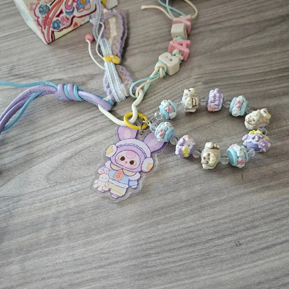 Baby Three Love Chain Time Key Chain Charms Accessories Pastel Blue Purple BABY